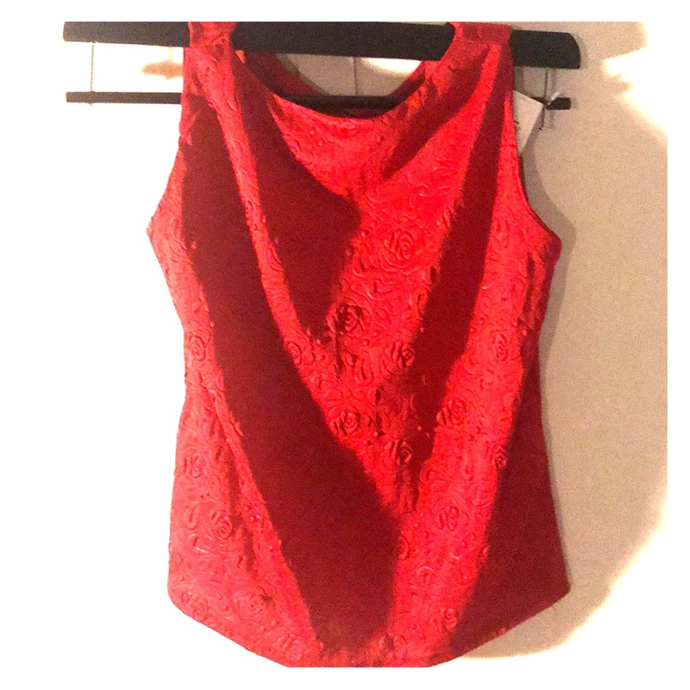 Red sleeveless top